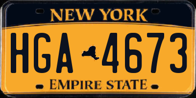 NY license plate HGA4673