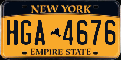 NY license plate HGA4676