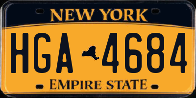 NY license plate HGA4684