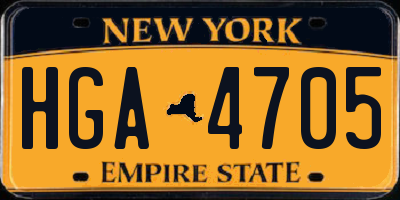 NY license plate HGA4705