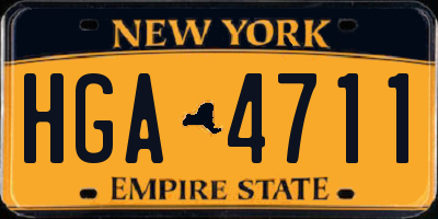 NY license plate HGA4711