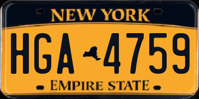 NY license plate HGA4759