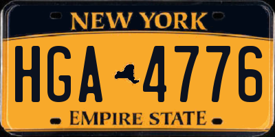 NY license plate HGA4776