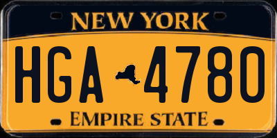 NY license plate HGA4780