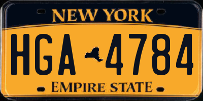 NY license plate HGA4784