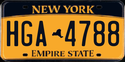 NY license plate HGA4788