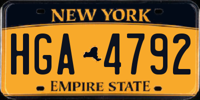 NY license plate HGA4792