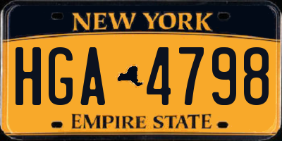 NY license plate HGA4798