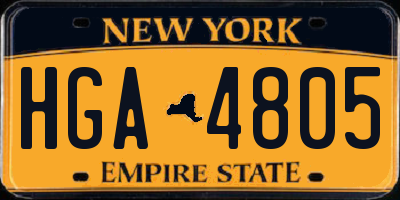 NY license plate HGA4805