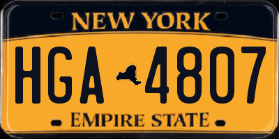 NY license plate HGA4807