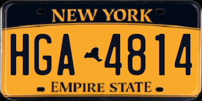 NY license plate HGA4814