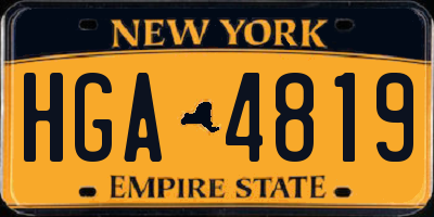 NY license plate HGA4819