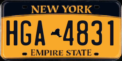 NY license plate HGA4831