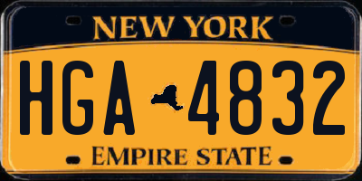 NY license plate HGA4832