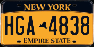 NY license plate HGA4838