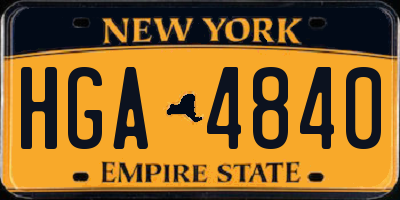 NY license plate HGA4840