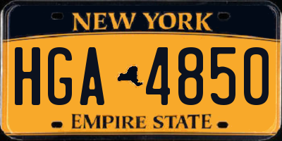 NY license plate HGA4850