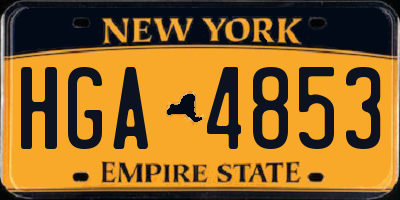 NY license plate HGA4853