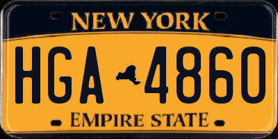 NY license plate HGA4860