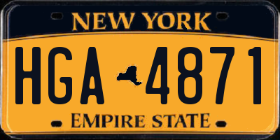 NY license plate HGA4871