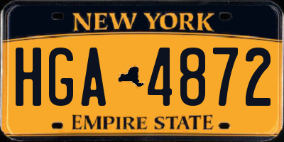 NY license plate HGA4872