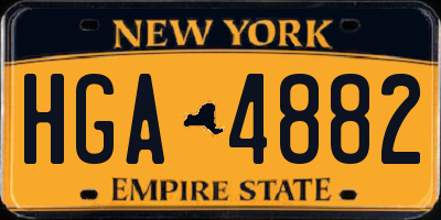 NY license plate HGA4882