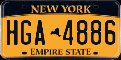 NY license plate HGA4886