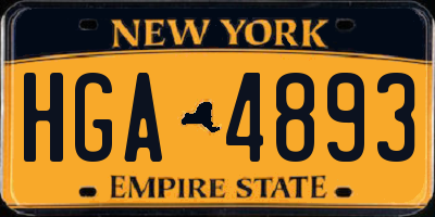 NY license plate HGA4893