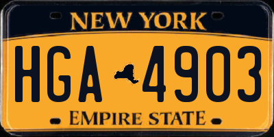 NY license plate HGA4903