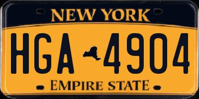 NY license plate HGA4904