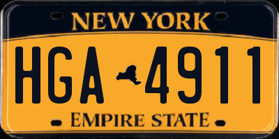 NY license plate HGA4911