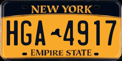 NY license plate HGA4917