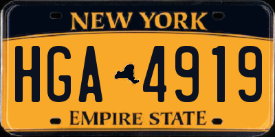 NY license plate HGA4919