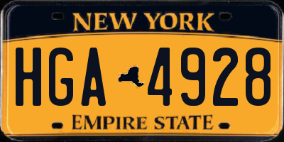 NY license plate HGA4928