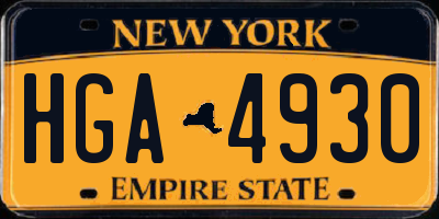 NY license plate HGA4930