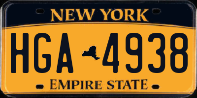 NY license plate HGA4938
