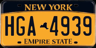 NY license plate HGA4939
