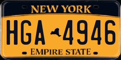NY license plate HGA4946