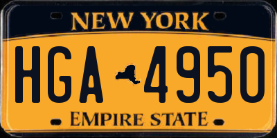 NY license plate HGA4950
