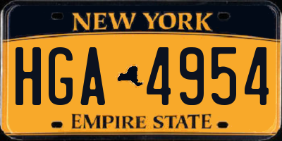 NY license plate HGA4954