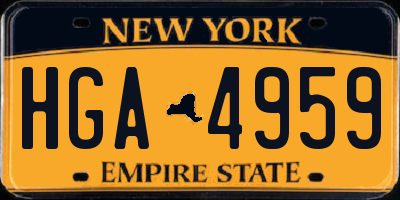 NY license plate HGA4959