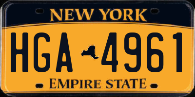 NY license plate HGA4961