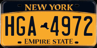 NY license plate HGA4972