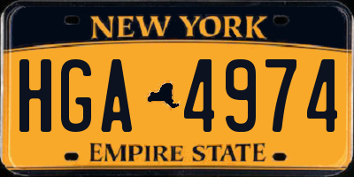 NY license plate HGA4974