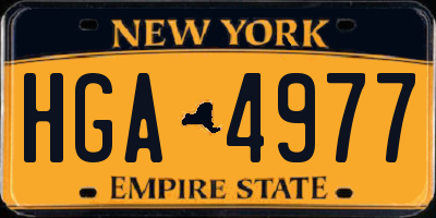 NY license plate HGA4977