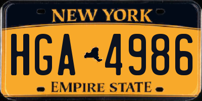 NY license plate HGA4986