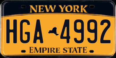 NY license plate HGA4992