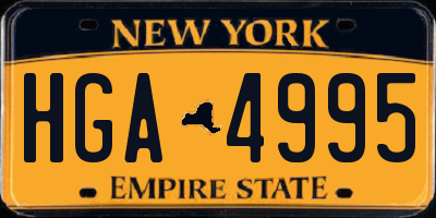 NY license plate HGA4995