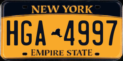 NY license plate HGA4997
