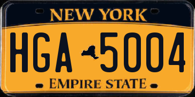 NY license plate HGA5004